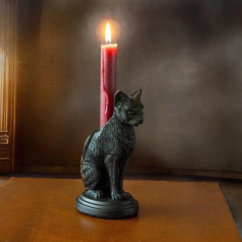 Faust's Familiar Haunted Mansion Cat Candle Holder