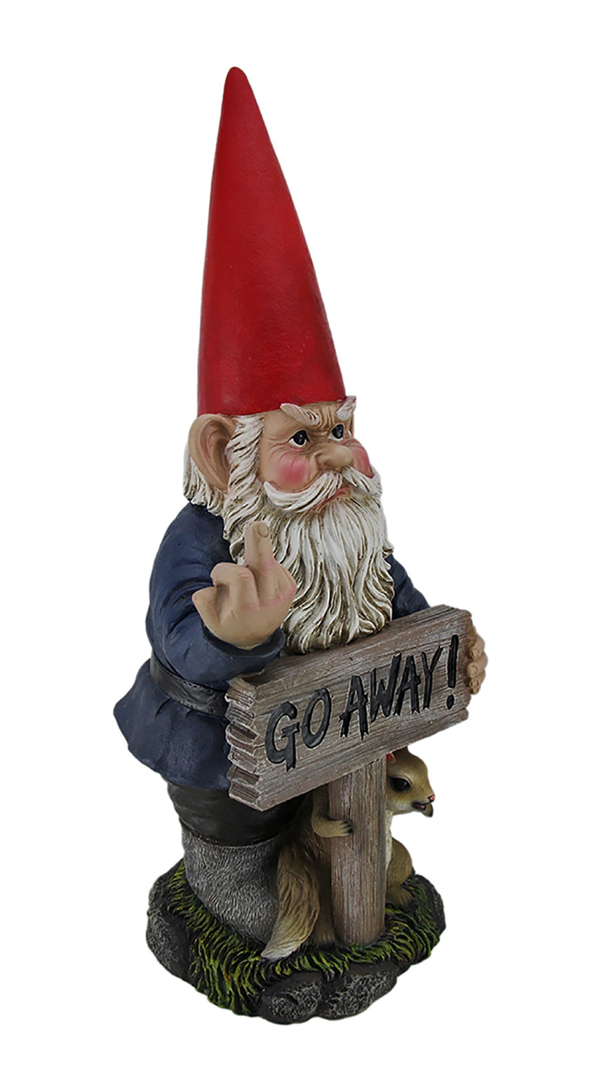 Take A Hike Go Away Garden Gnome Un-Welcome Garden Statue